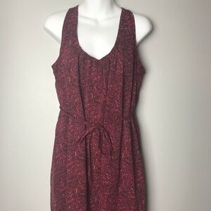 Converse Red Print Dress with Drawstring Waist Sm